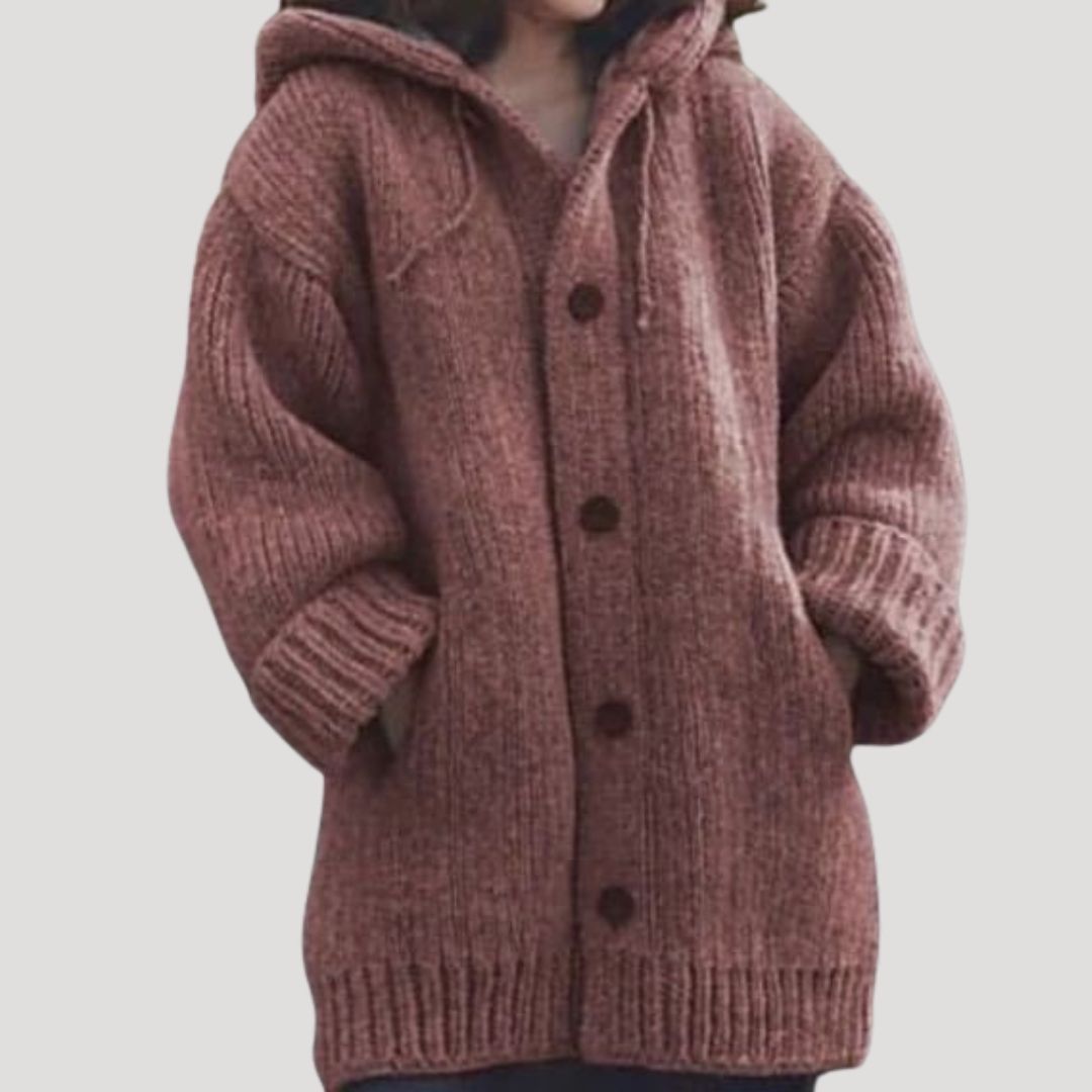 Cozy Plus Size Hooded Sweater Jacket