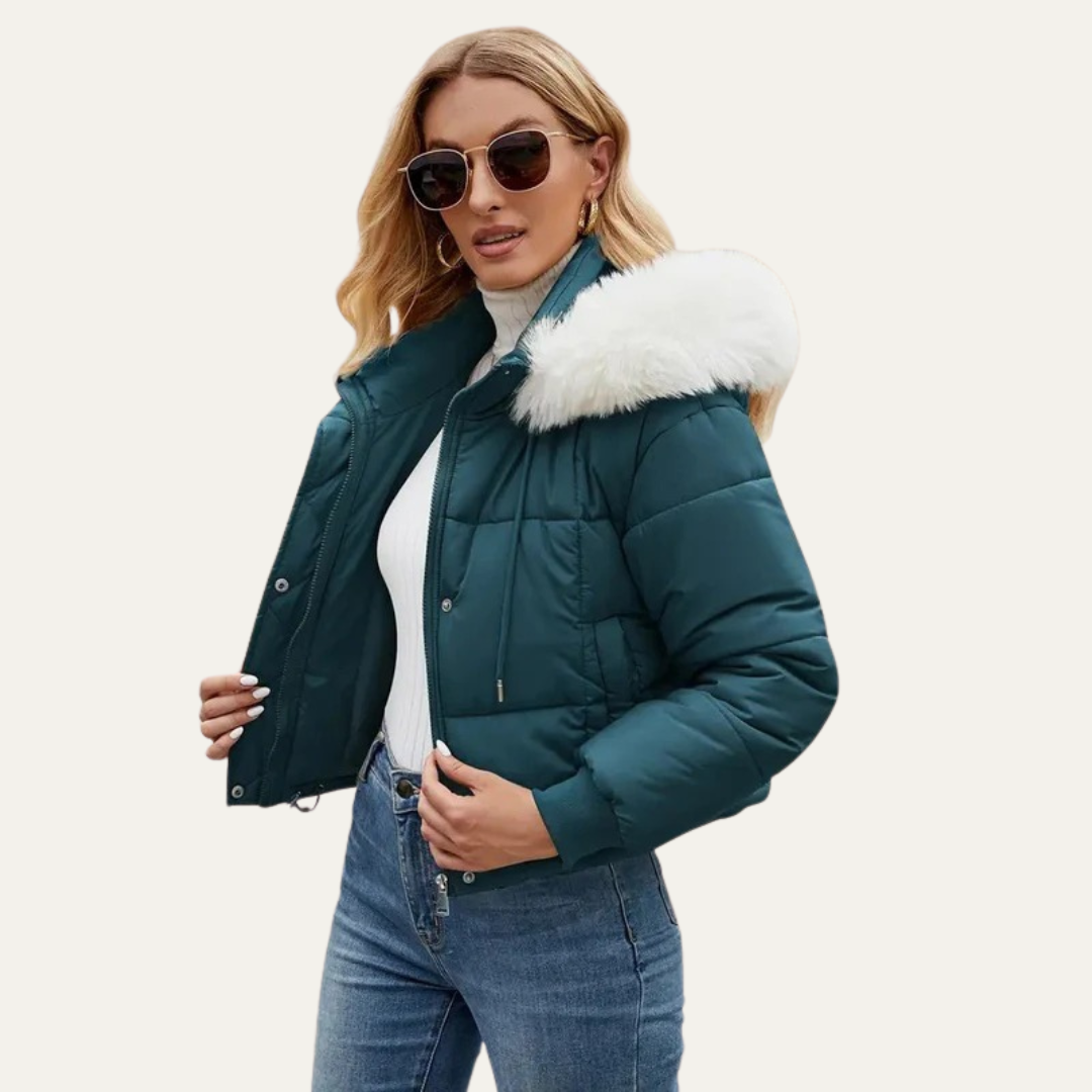Short Puffy Winter Coat for Women