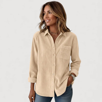 Green Corduroy Casual Shirt - OutfitLondon