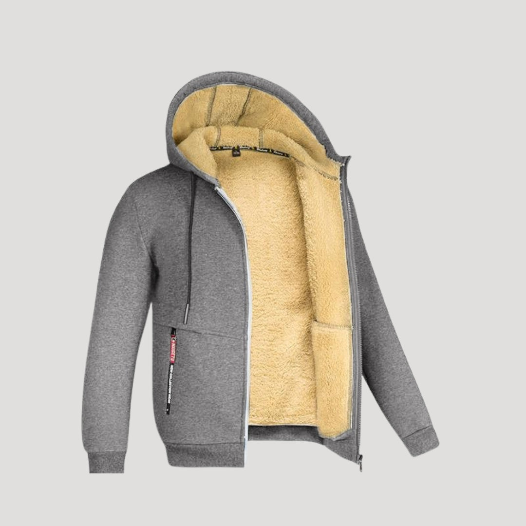 Warm Fleece Lined Zipper Hooded Jacket