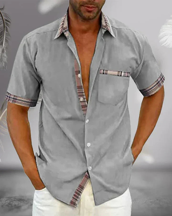Stylish Shirt with Contrast Trim and Slim Fit