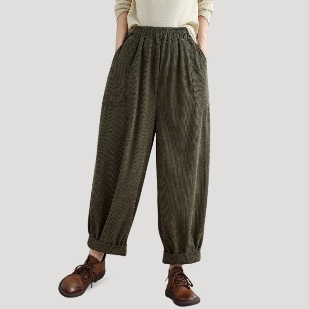 Soft High Waisted Corduroy Flare Pants