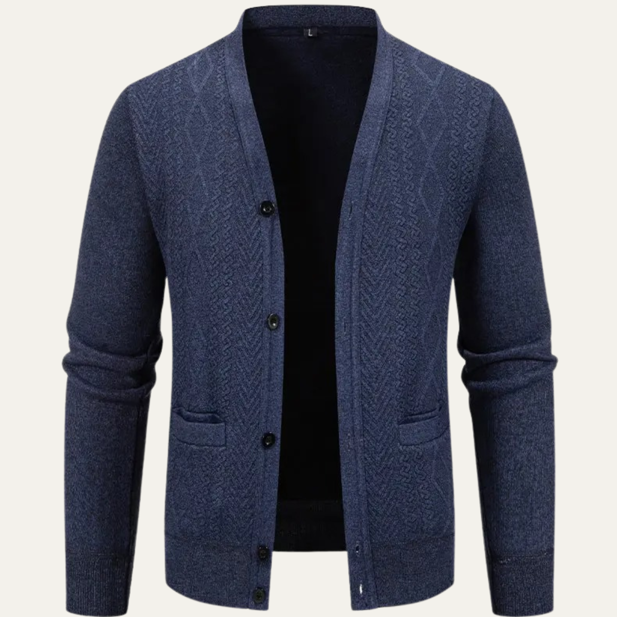 Men's Cozy Crew Neck Pocket Cardigan Sweater