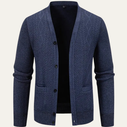 Men's Cozy Crew Neck Pocket Cardigan Sweater