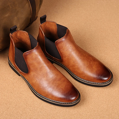 Classic Men's Genuine Leather Ankle Boots