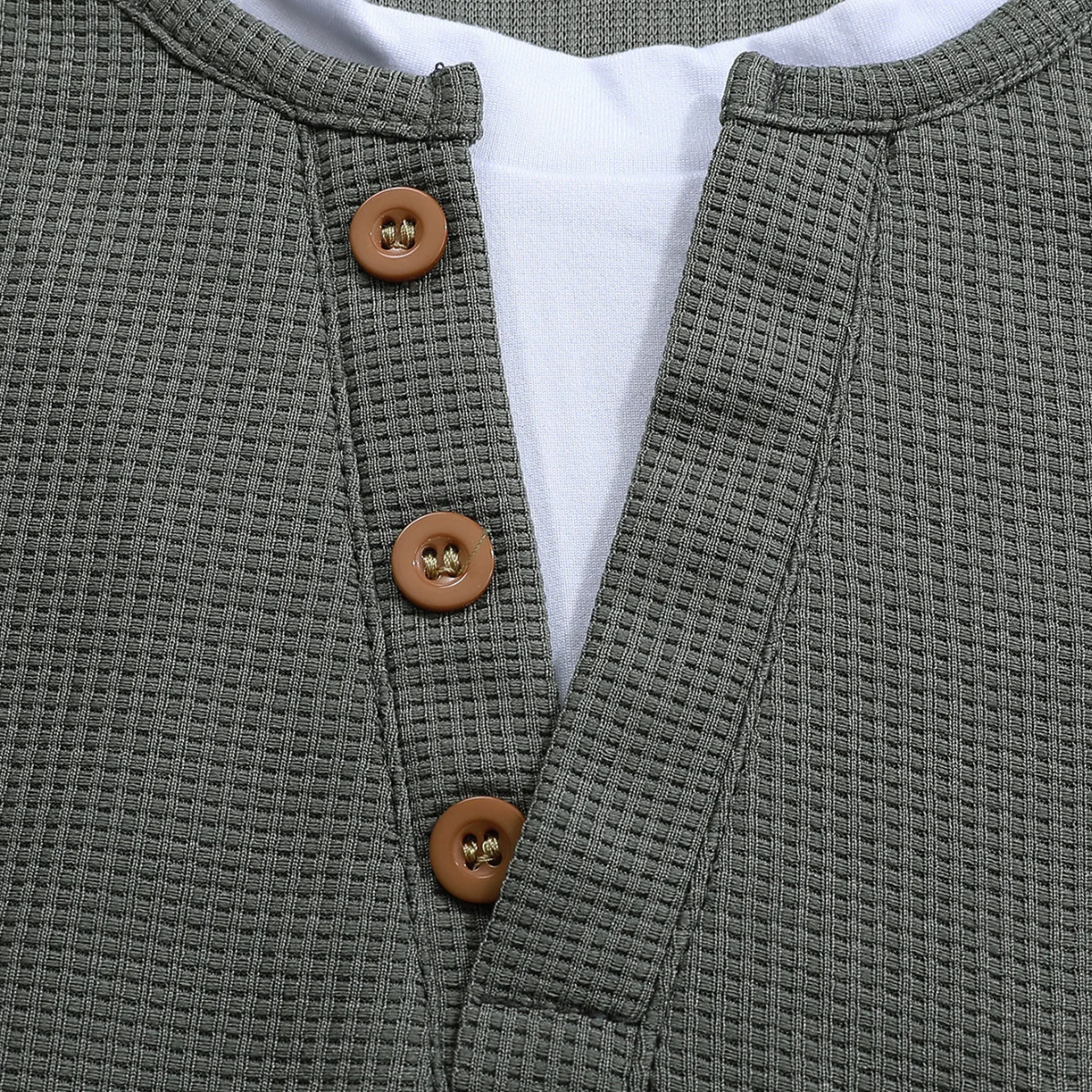 Relaxed Fit Men's Waffle Knit Casual Shirt