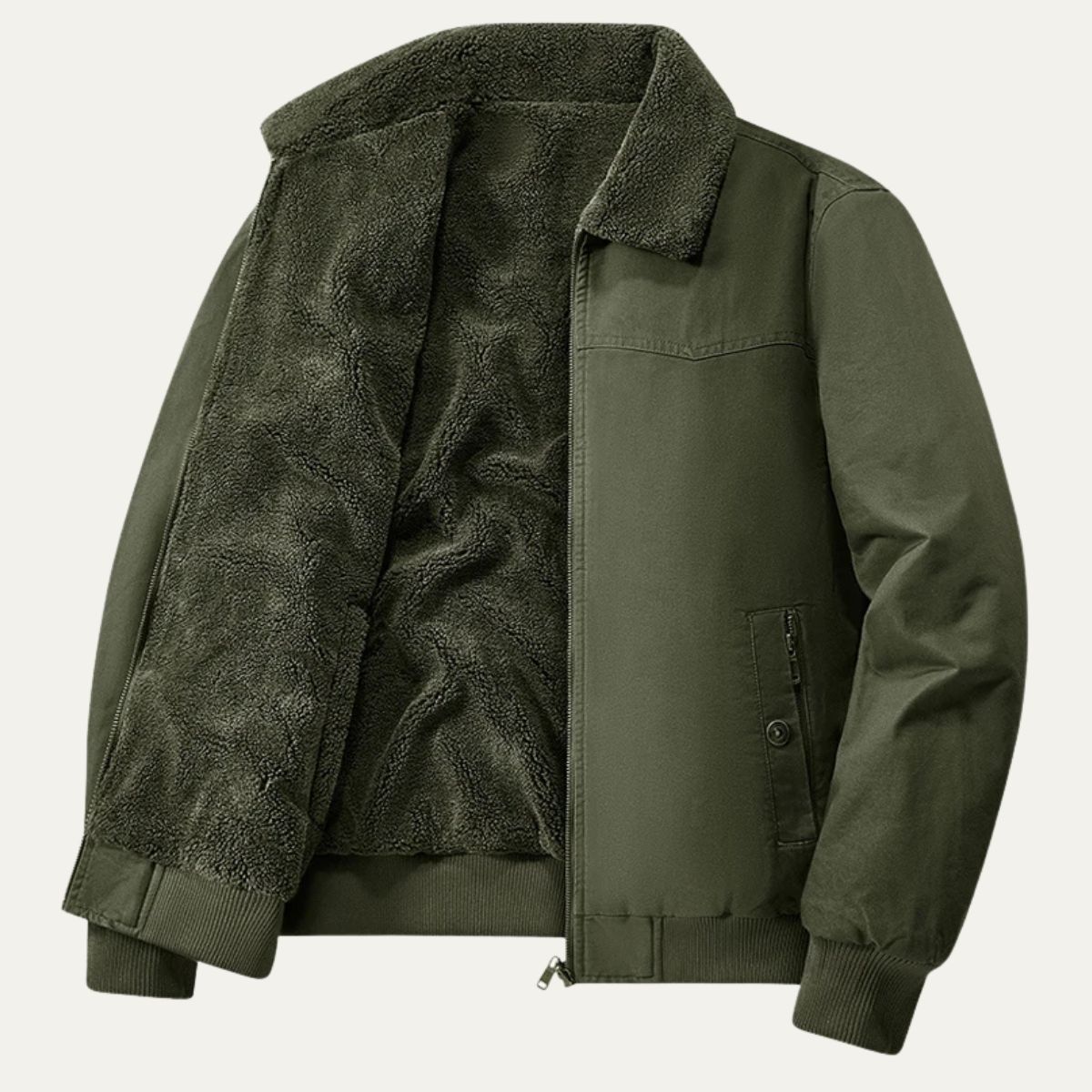Warm Reversible Men's Fleece Bomber Jacket