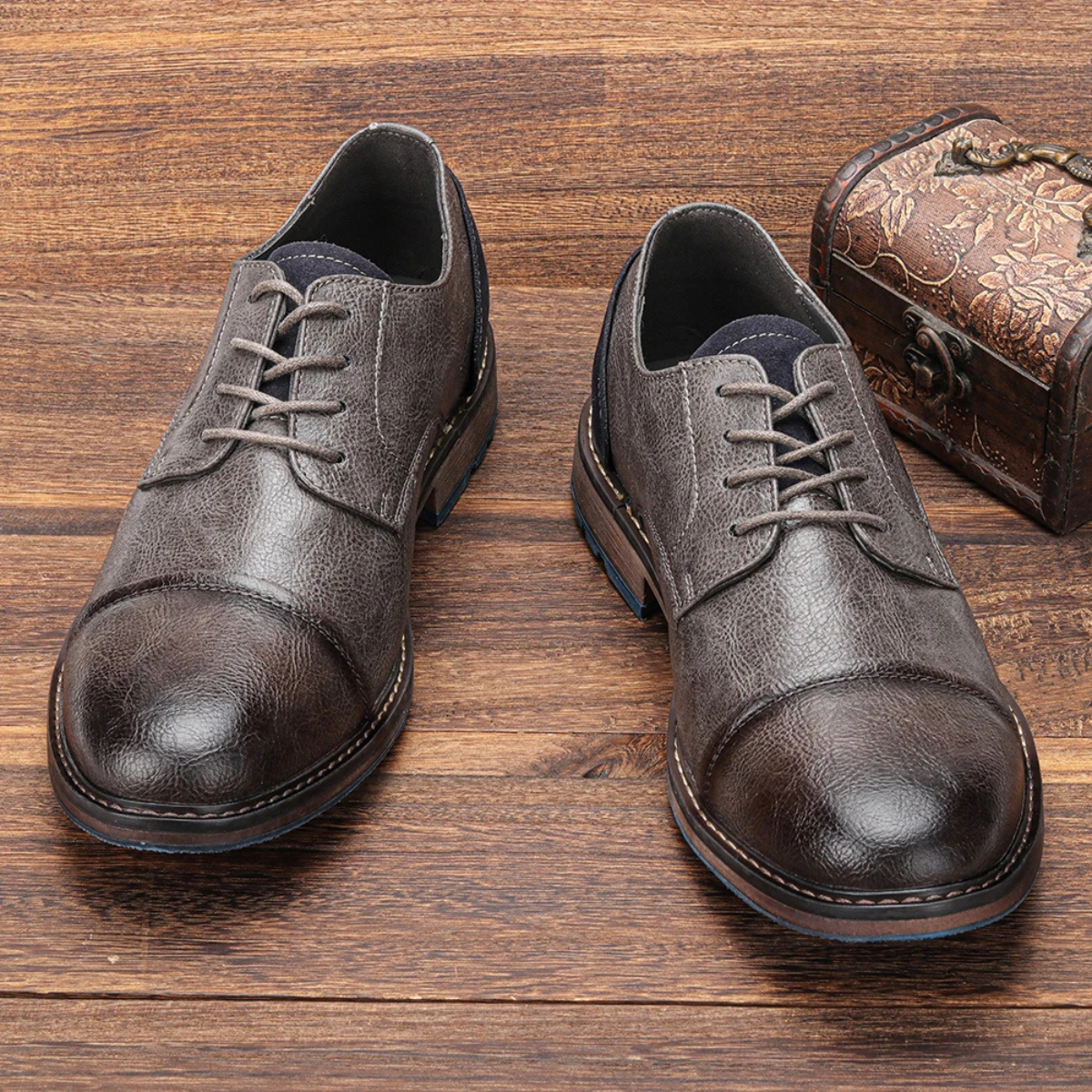 Classic Mens Vintage Leather Lace Up Shoes