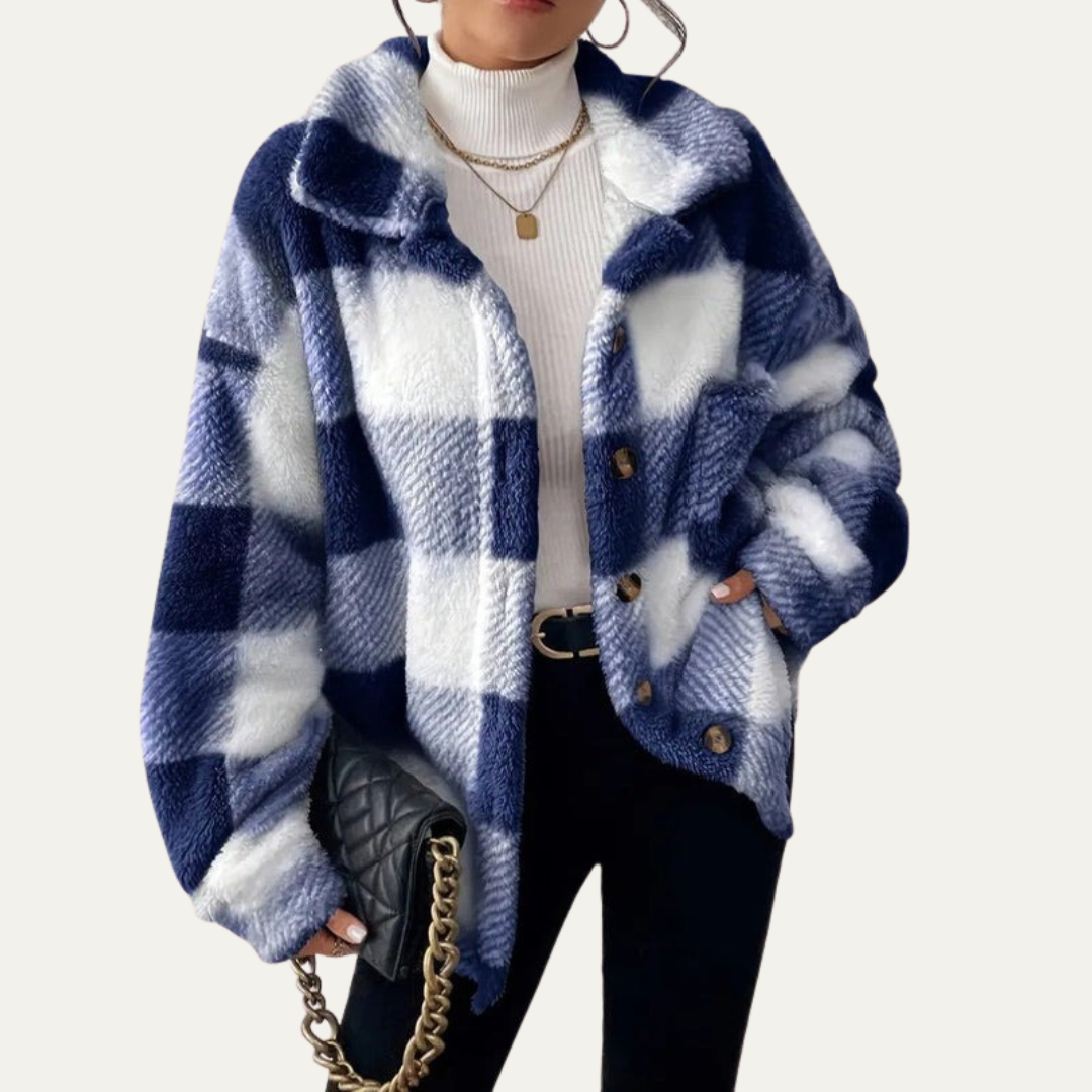 Ladies Large Check Flannel Jacket