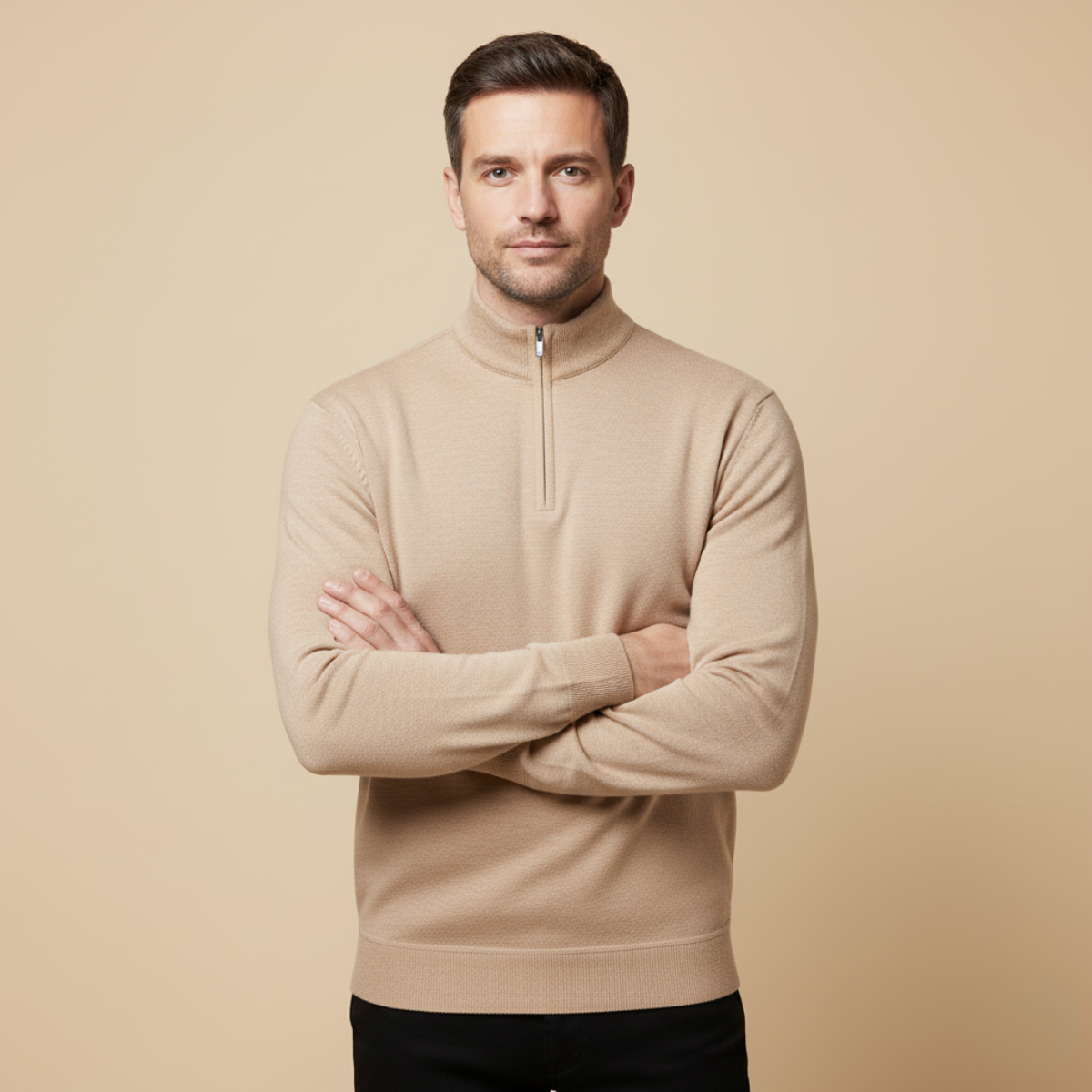 Classic Mens Quarter Zip Sweater