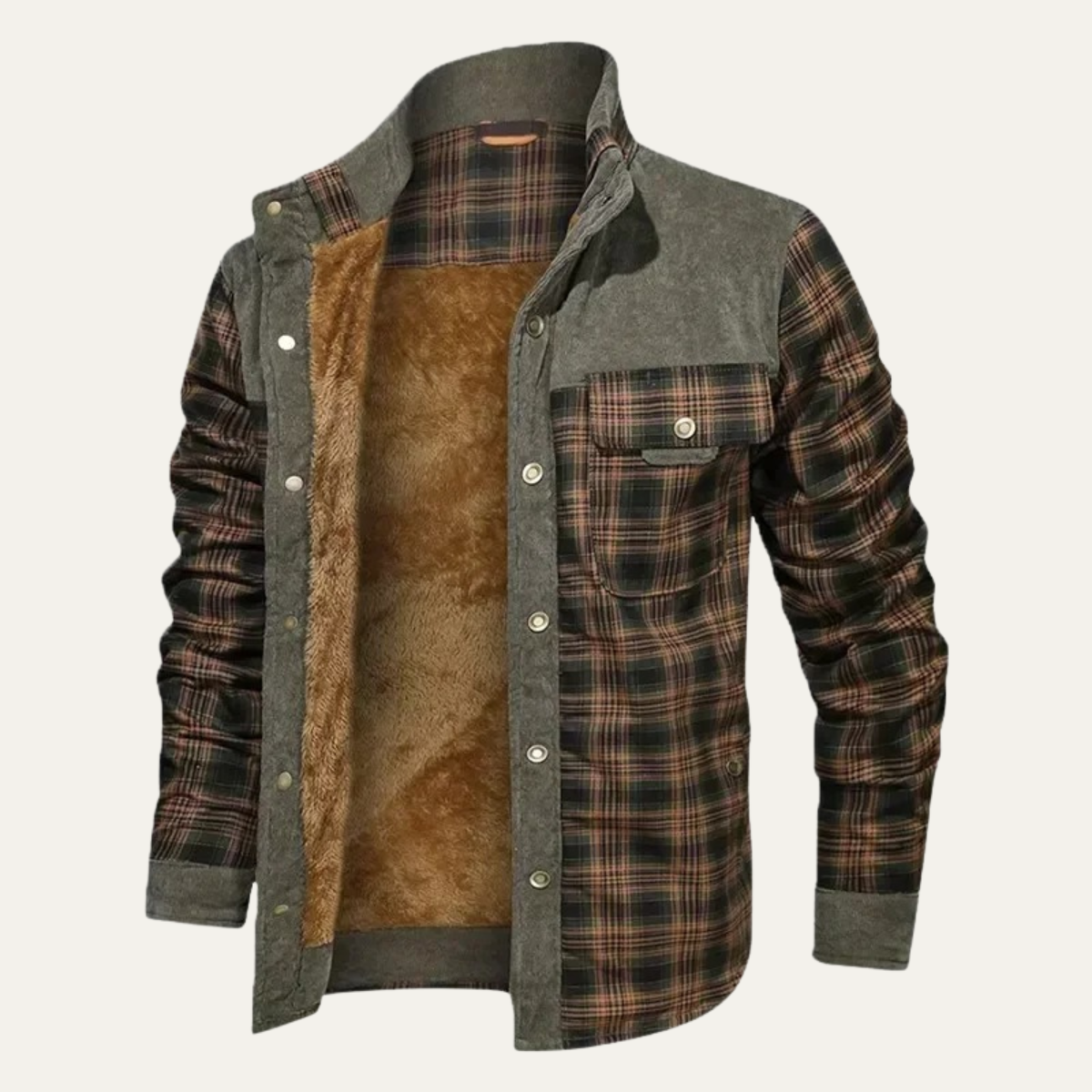 Men's Cozy Plaid Insulated Winter Jacket