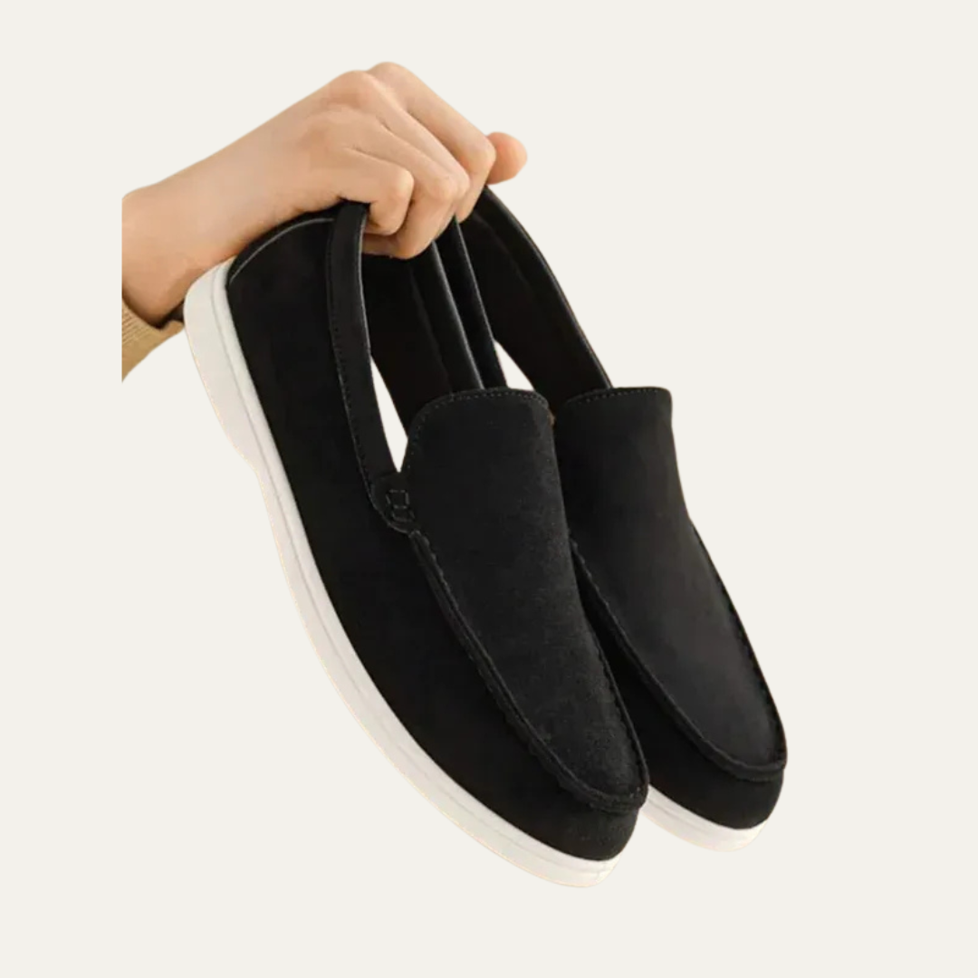 Men's Simple Leather Slip On Loafers Shoes