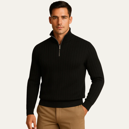 Men's Thermal Quarter Zip Fleece Sweater