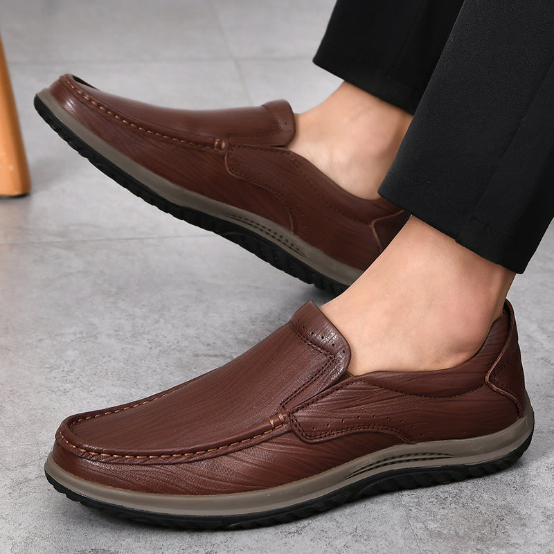 Real Leather Slip On Shoes