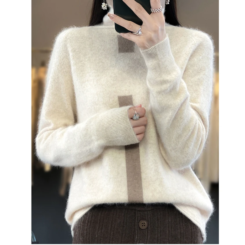 Soft Fuzzy Long Sleeve Winter Sweater for Ladies