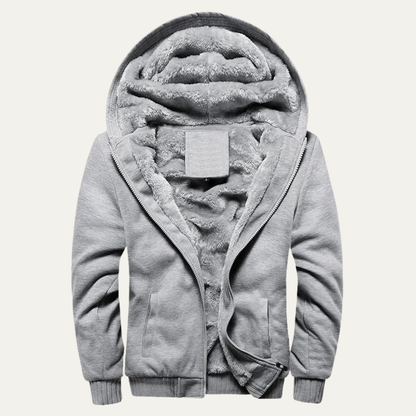 Warm Men's Fleece Hoodie with Sherpa Lining