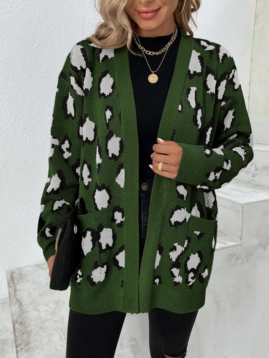 Wildlife Pattern Cardigan Sweater - OutfitLondon