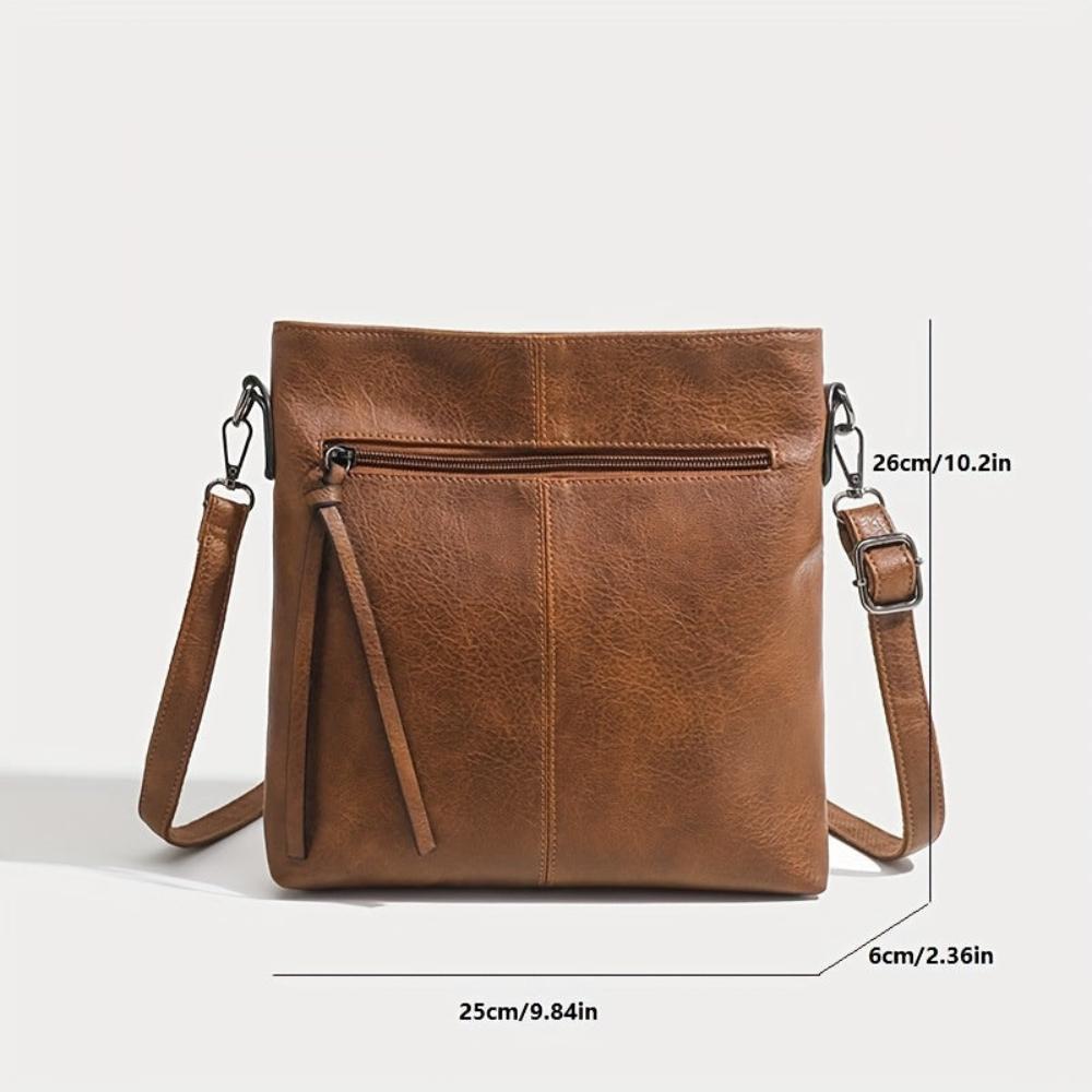 Chic Mini Crossbody Purse with Tassel and Silver Buckle