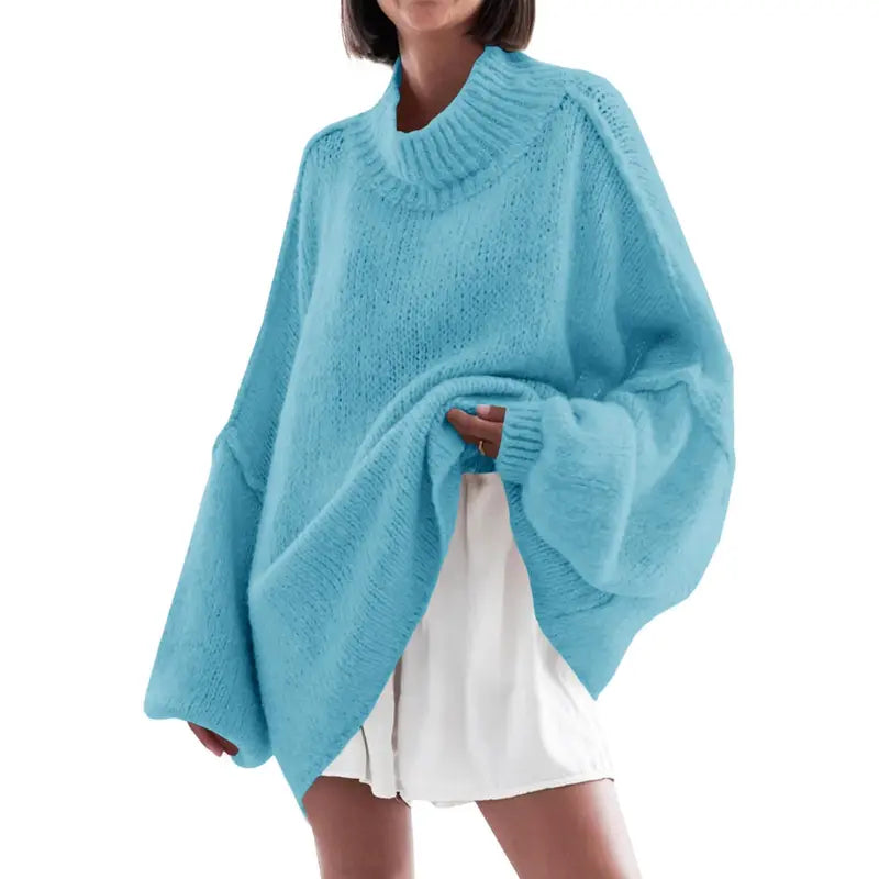 Soft Women's Long Sleeve Knit Casual Sweater Tunic