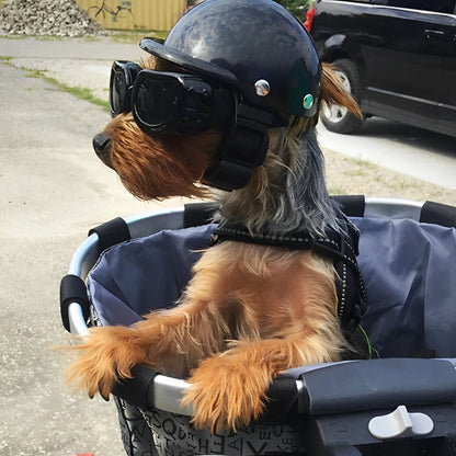 Safe Dog Bike Helmet and Eye Protection Set