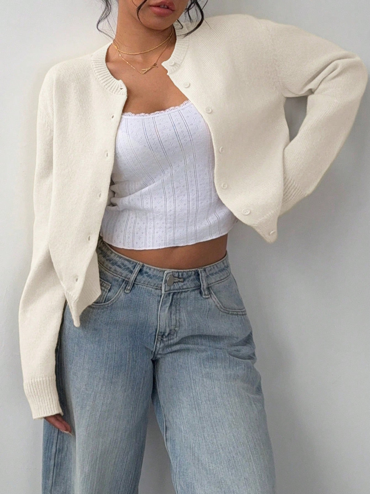 Women's Classic Knitted Long Sleeve Cardigan