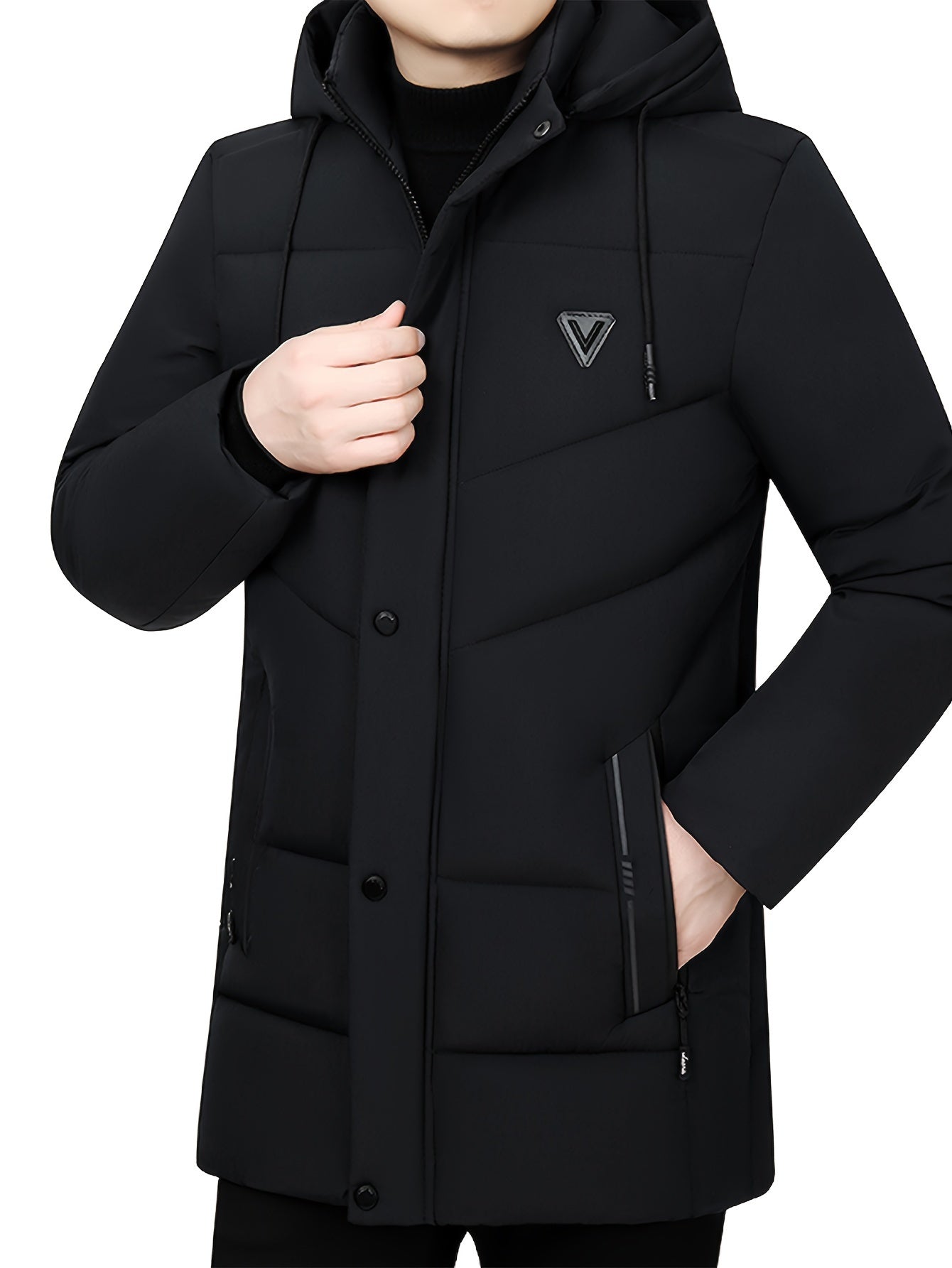 Soft Leather Men's Coat with Thermal Fleece Inside