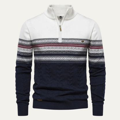 Classic Mens Fair Isle Crew Neck Sweater