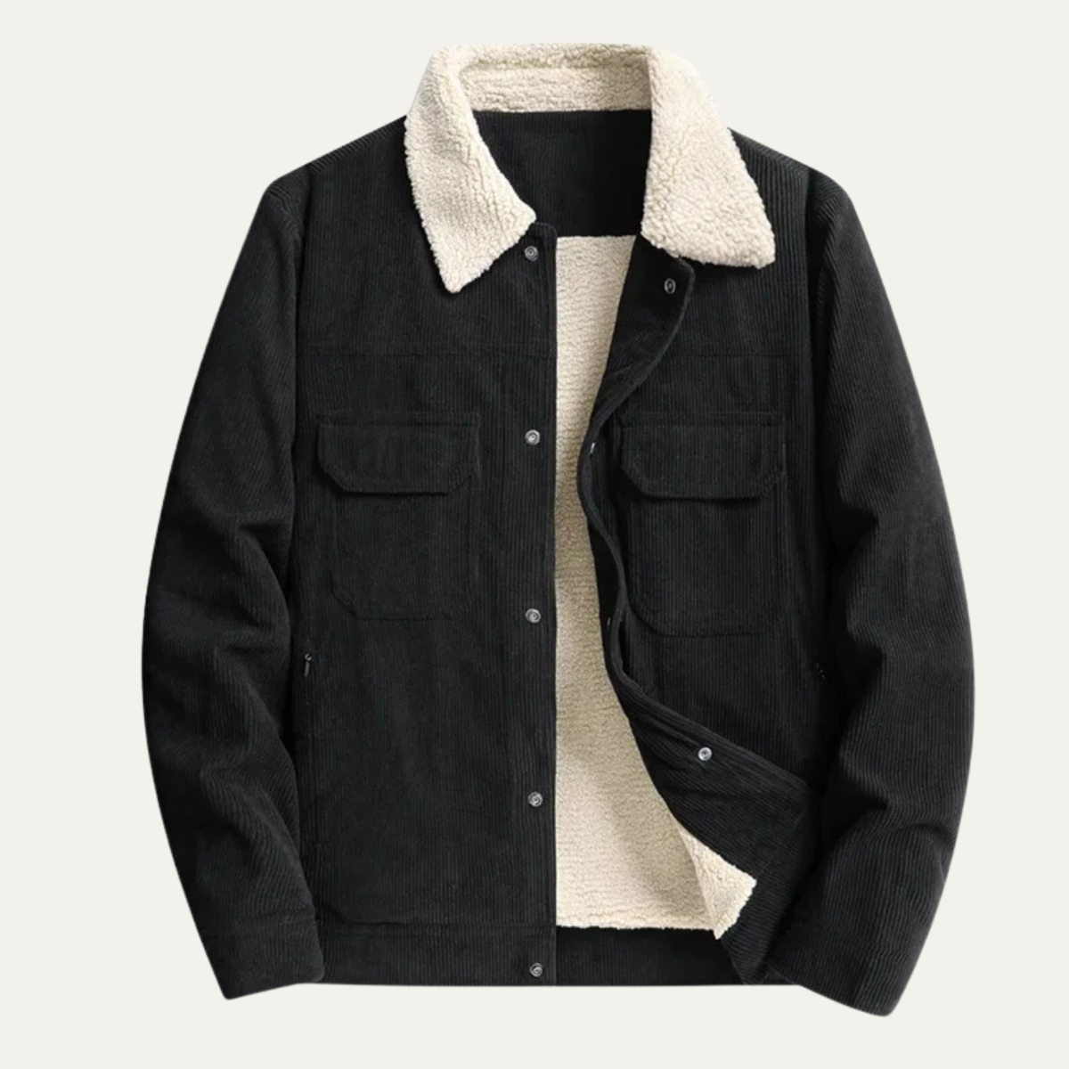 Warm Sherpa Lined Corduroy Men's Jacket - OutfitLondon