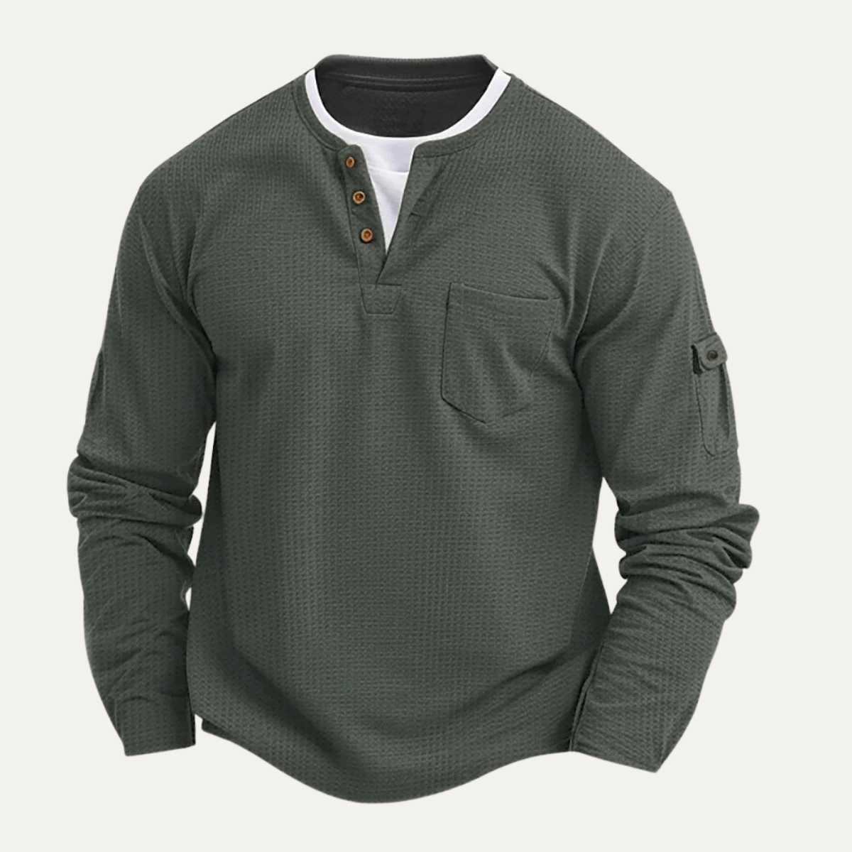 Relaxed Fit Men's Waffle Knit Sweater