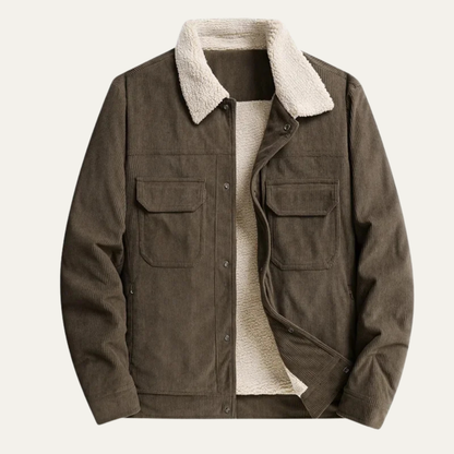 Warm Sherpa Lined Corduroy Men's Jacket
