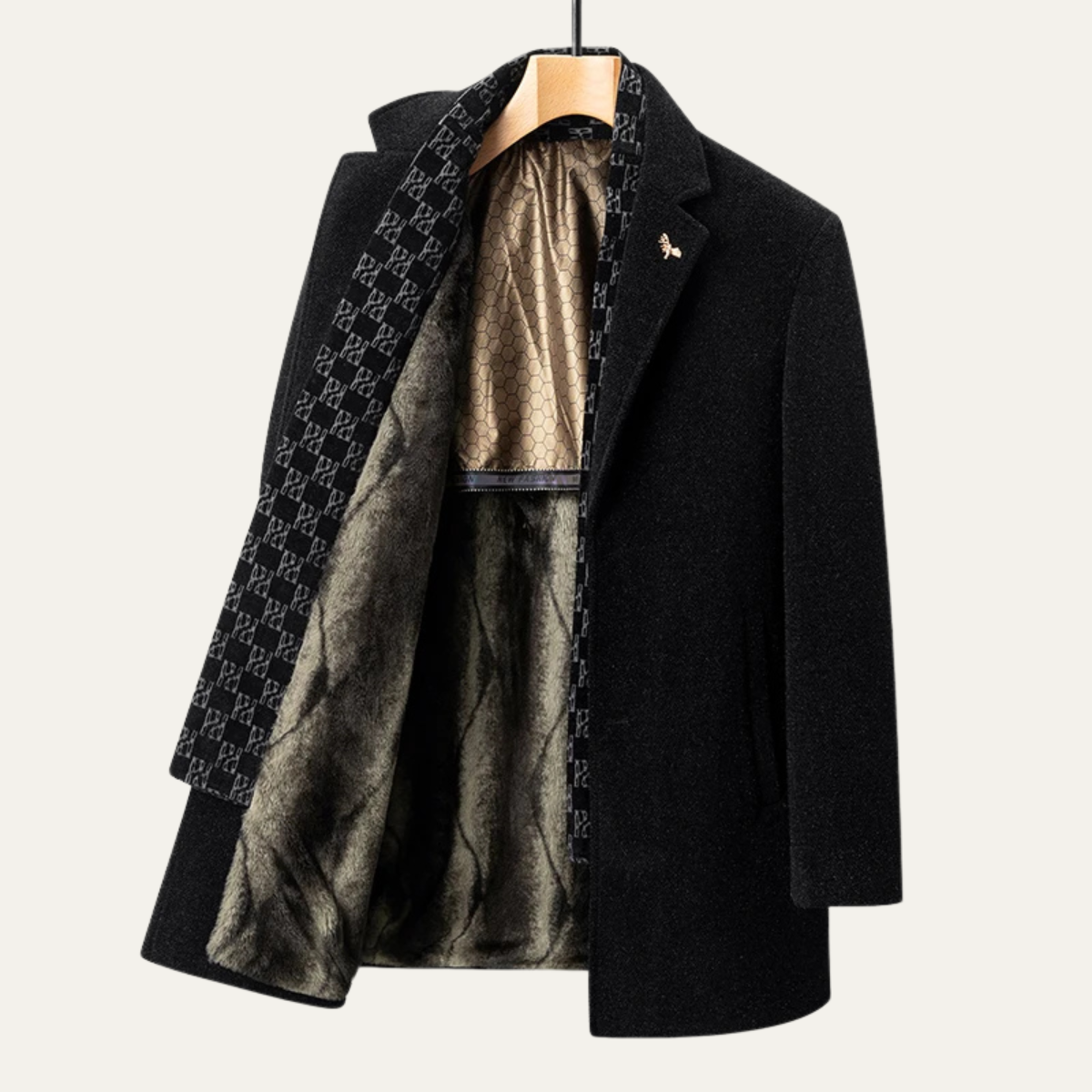 Thermal Men's Faux Fur Parka Coat with Scarf - OutfitLondon