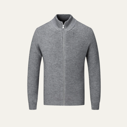 Men's Thick Zipper Crew Neck Knitted Sweater