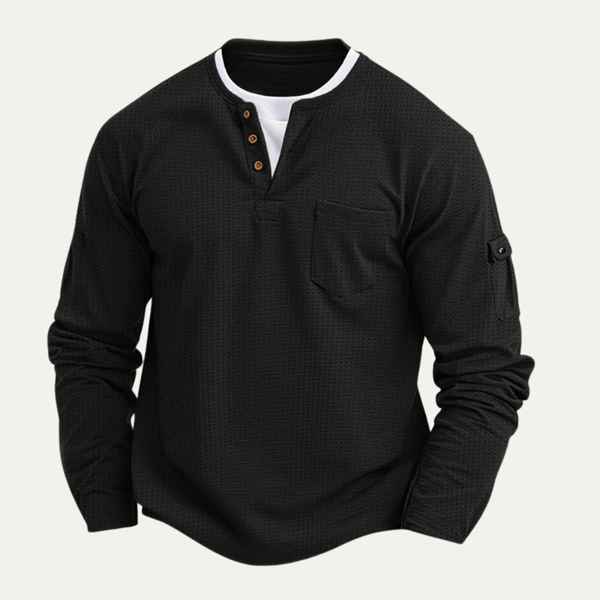 Relaxed Fit Men's Waffle Knit Sweater