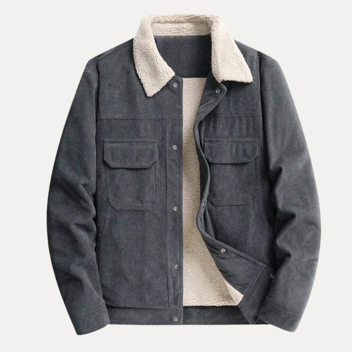 Warm Sherpa Lined Corduroy Men's Jacket