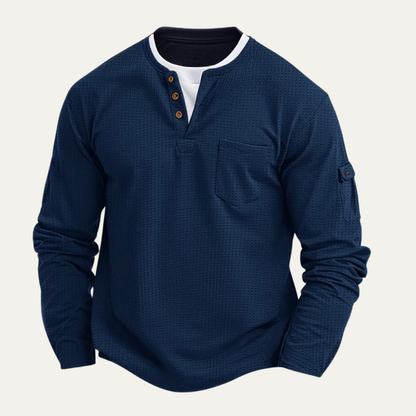 Relaxed Fit Men's Waffle Knit Sweater