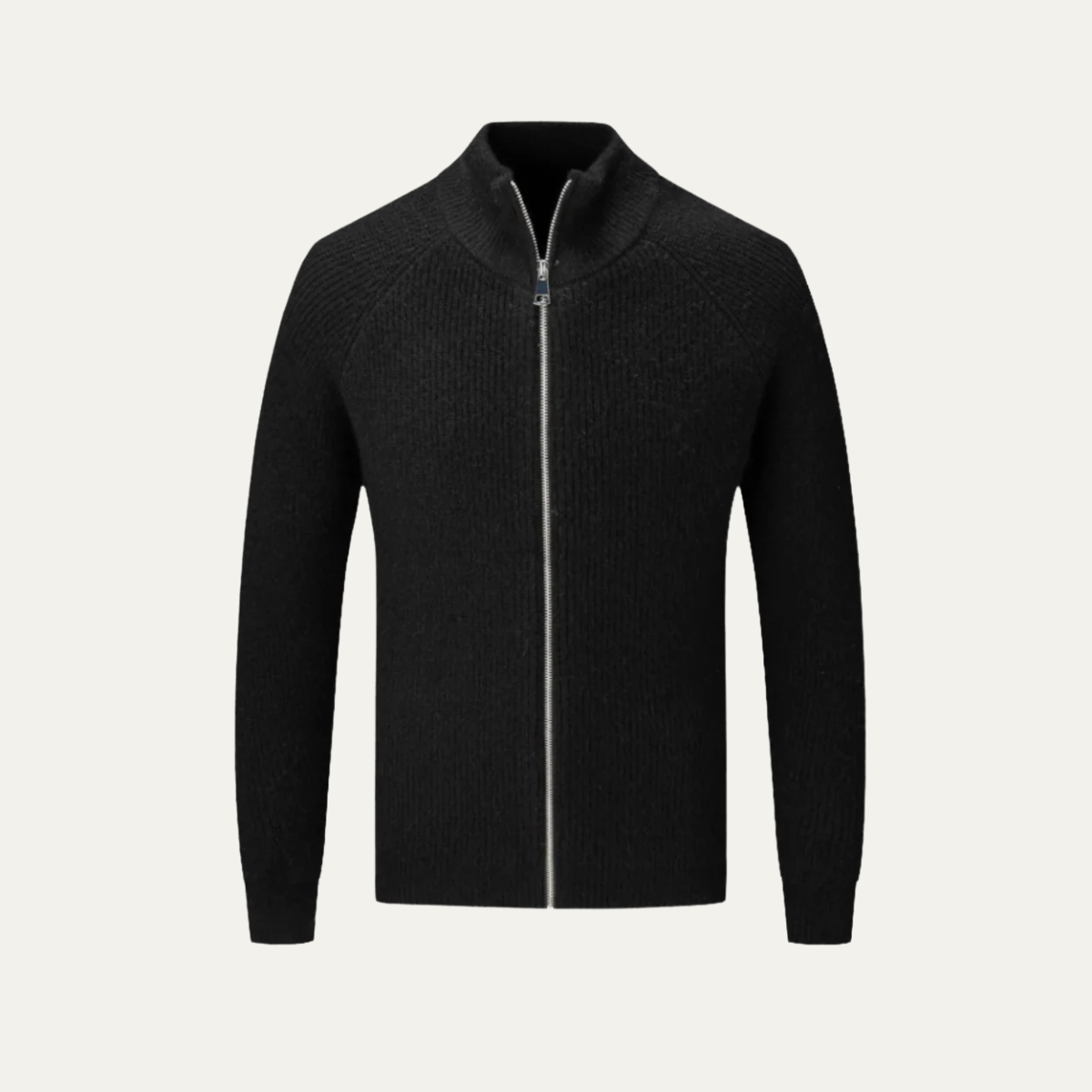 Men's Thick Zipper Crew Neck Knitted Sweater