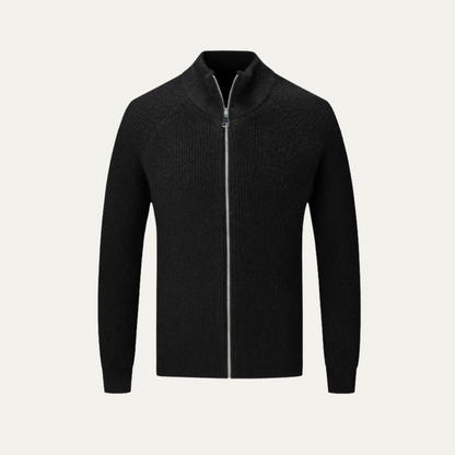 Men's Thick Zipper Crew Neck Knitted Sweater