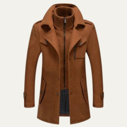 Warm Double Layered Mens Wool Coat