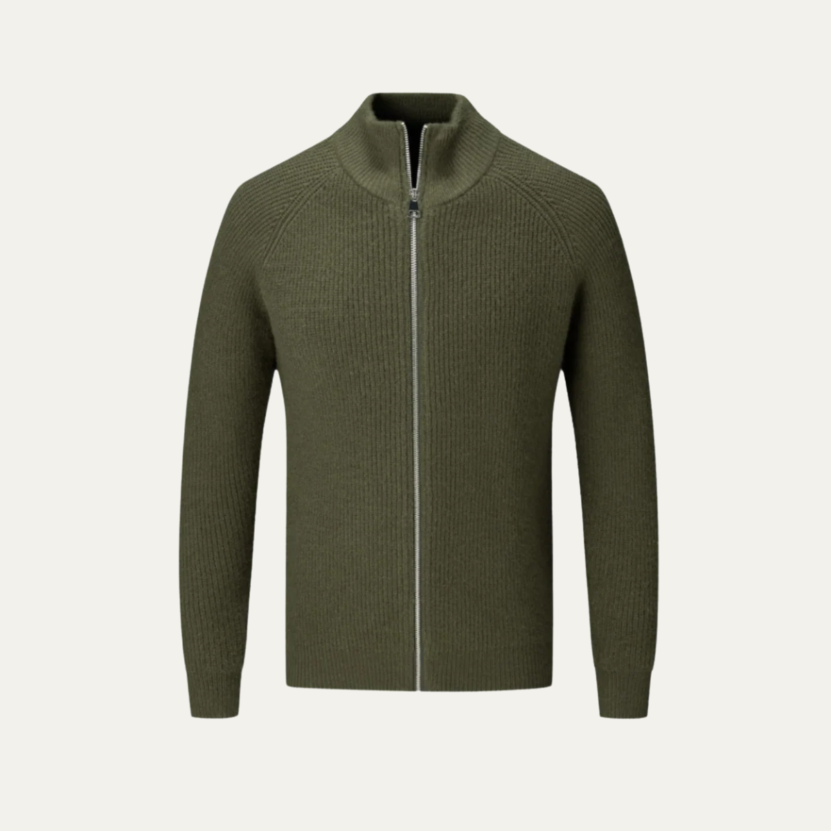 Men's Thick Zipper Crew Neck Knitted Sweater