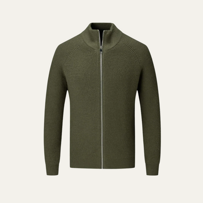 Men's Thick Zipper Crew Neck Knitted Sweater
