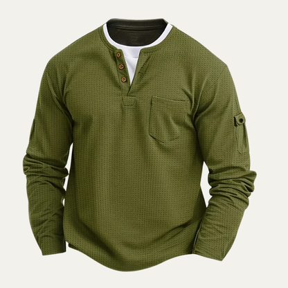Relaxed Fit Men's Waffle Knit Sweater
