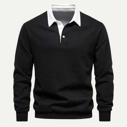 Stylish Men's Long Sleeve Polo Shirt
