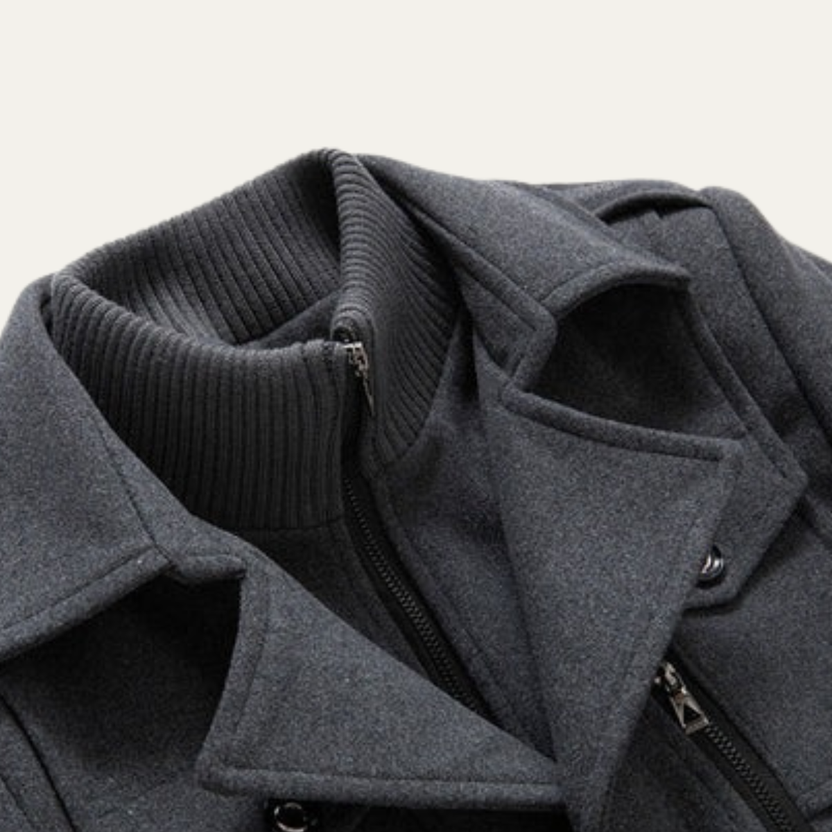 Warm Double Layered Mens Wool Coat