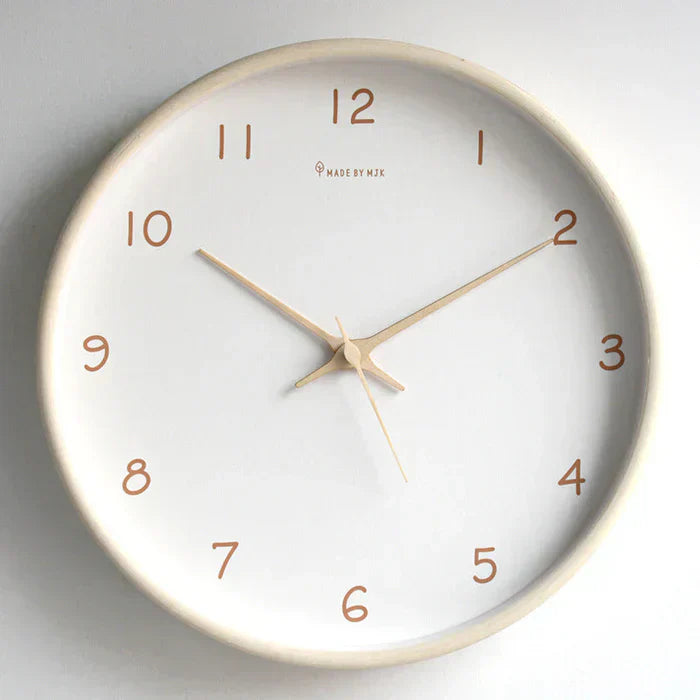 Silent Natural Wood Round Wall Clock - OutfitLondon