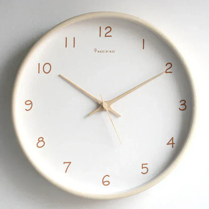 Silent Natural Wood Round Wall Clock - OutfitLondon