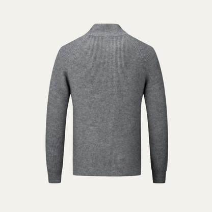Men's Thick Zipper Crew Neck Knitted Sweater