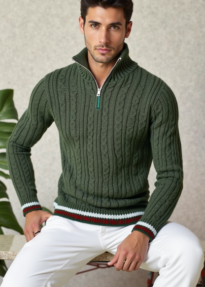 Traditional Cable Crew Neck Sweater Men - OutfitLondon