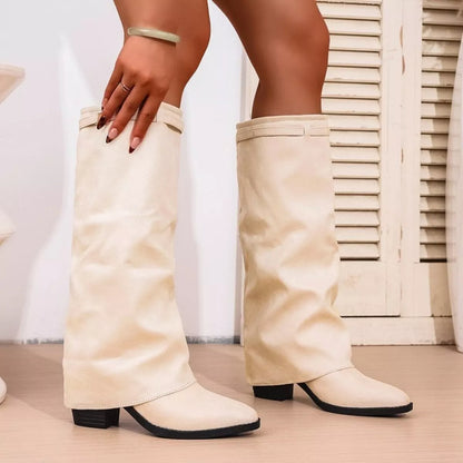 Elegant Low Cut Heel Boots - OutfitLondon
