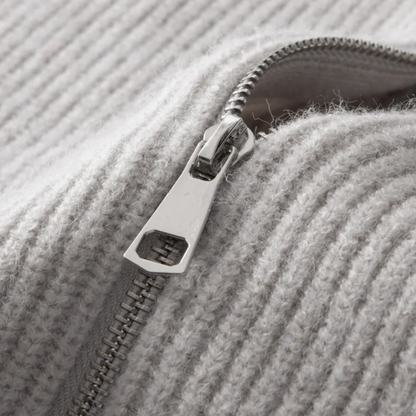 Men's Thick Zipper Crew Neck Knitted Sweater