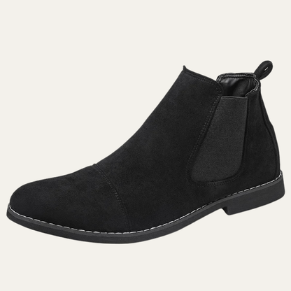 Comfortable Men's Brown Suede Chelsea Boots with Stretch Sides - OutfitLondon